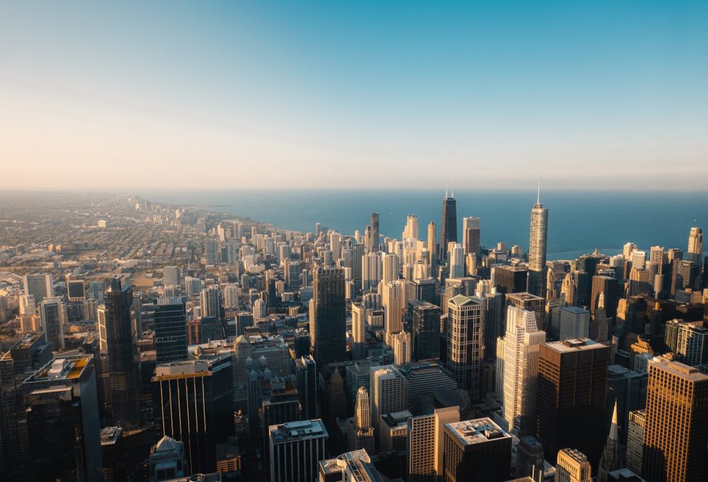An aerial view of Chicago.